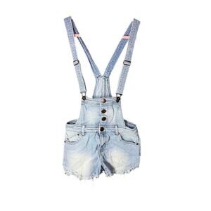 Tinseltown Jean Overalls Women's Size Small Light Wash Acid Wash Low Straps Y2K